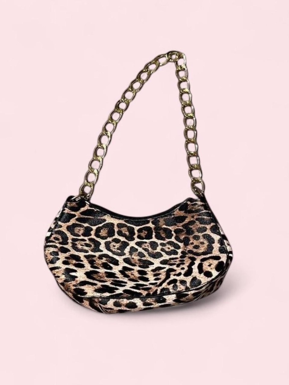 Leopard Print Chain Shoulder Bag